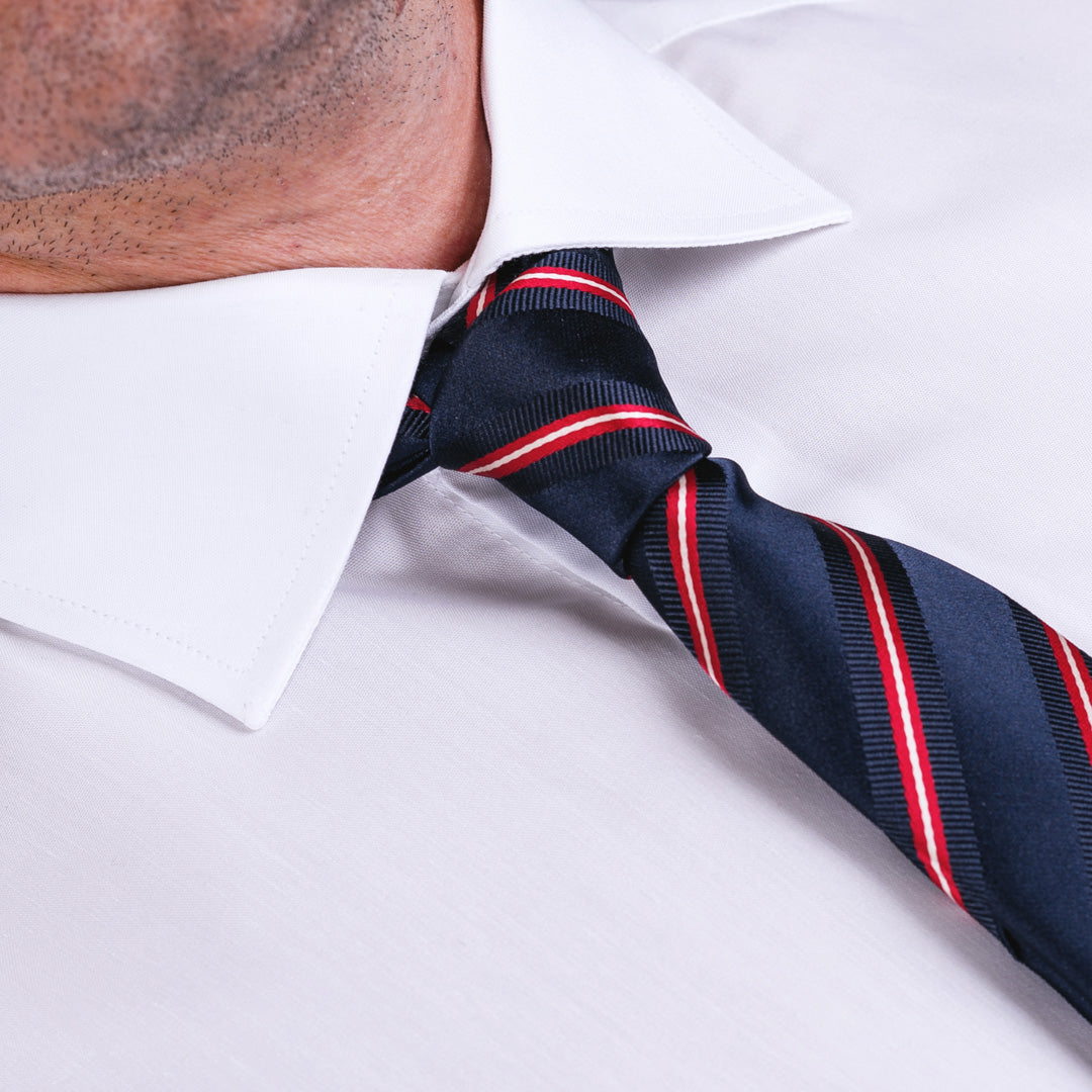 Men's white shirt with open collar and round cuffs Merer