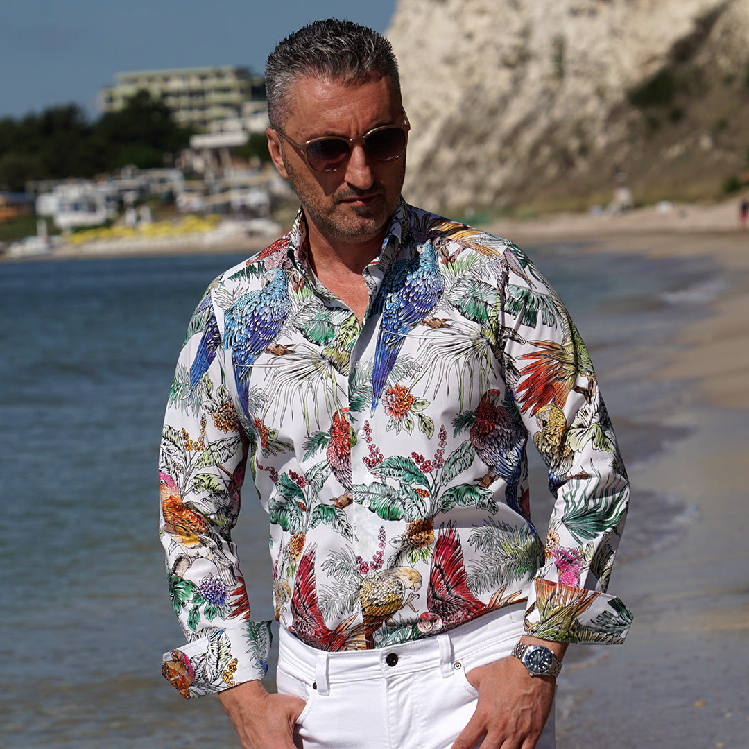 Camasa imprimeu Hawaian multicolor