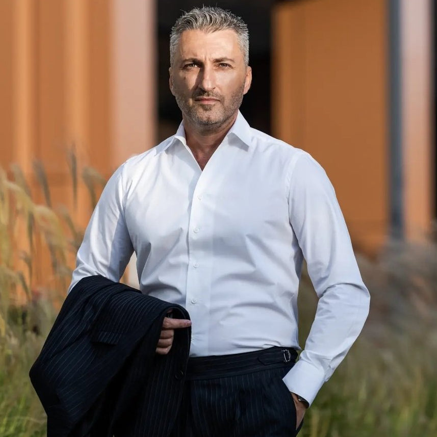 Camasa barbati alba cu guler fara nasturi Merer