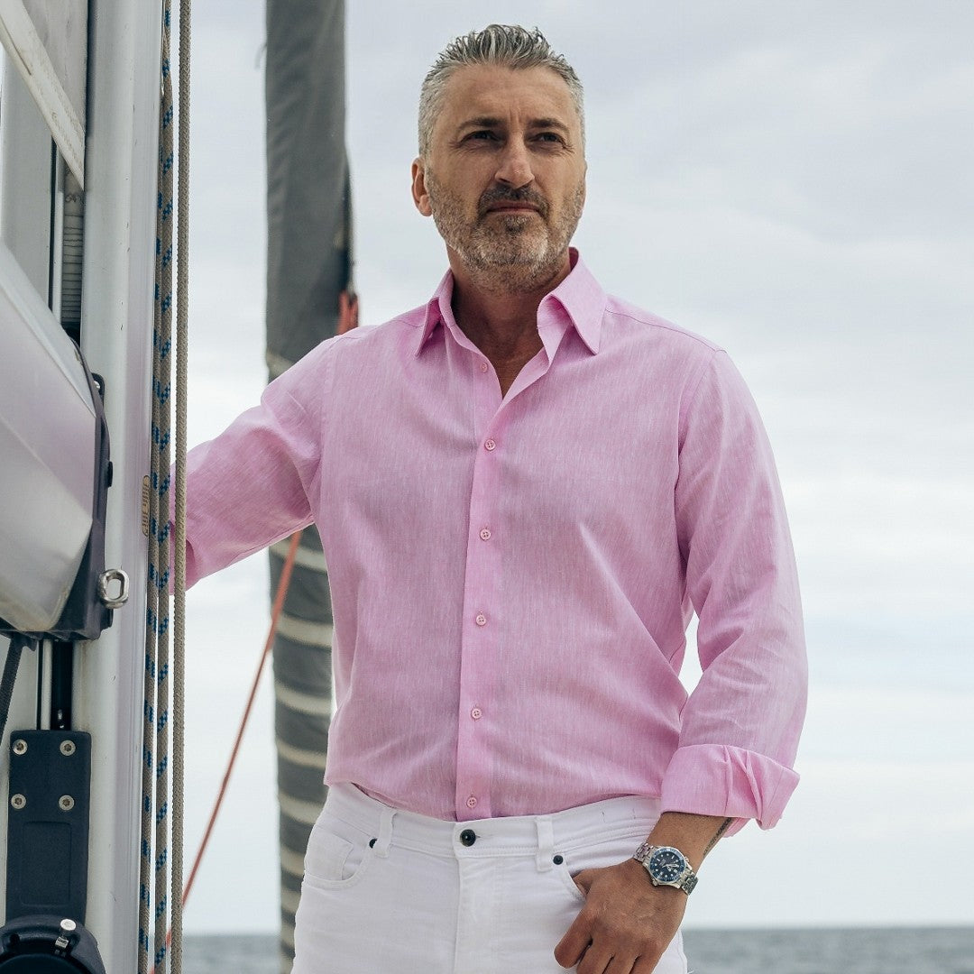 Camasa barbati roz casual din IN Merer