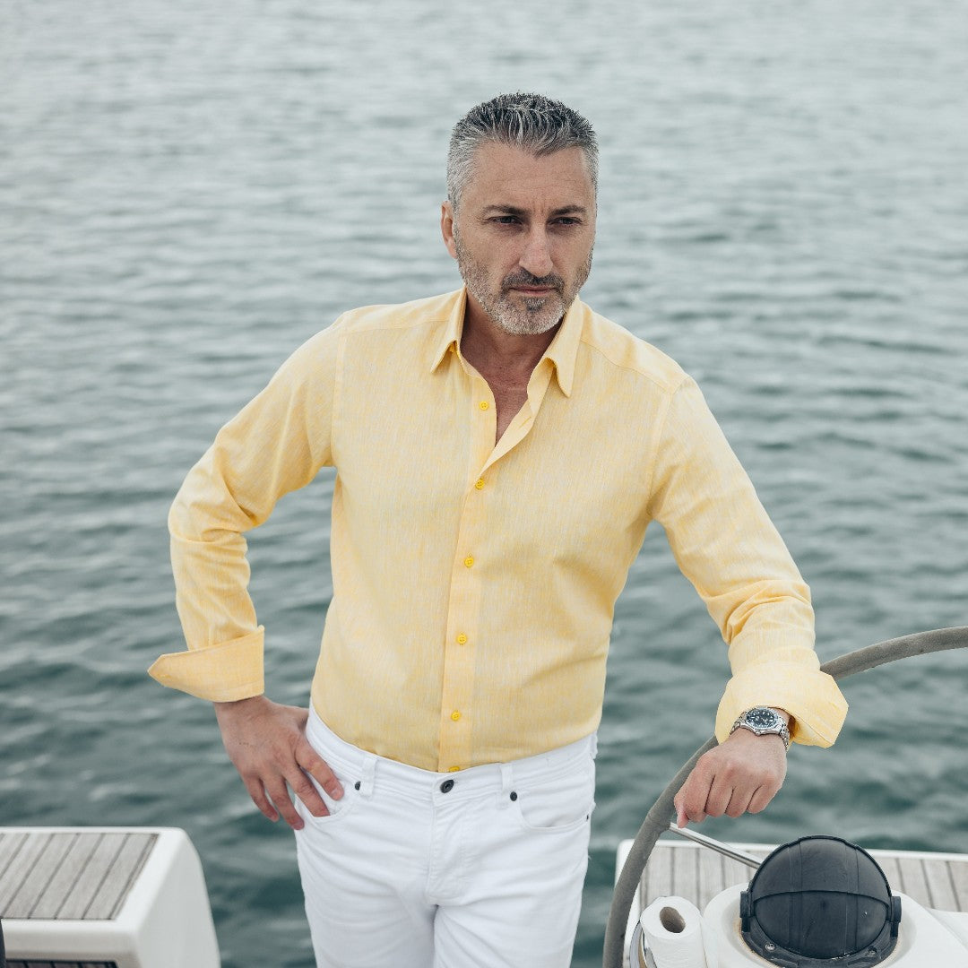 Camasa din in galben