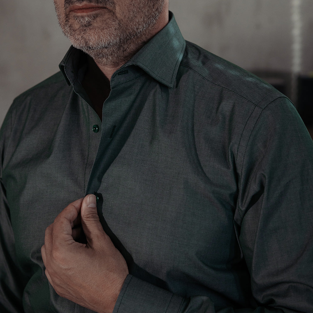 Textured khaki-green shirt