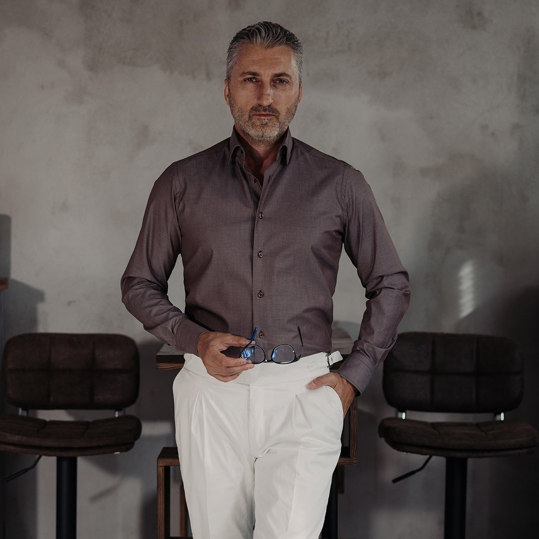 Textured brown shirt