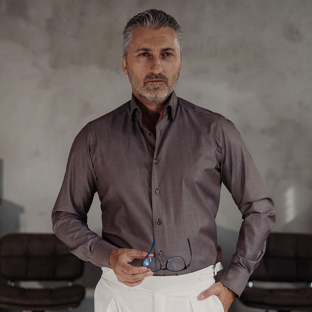 Textured brown shirt