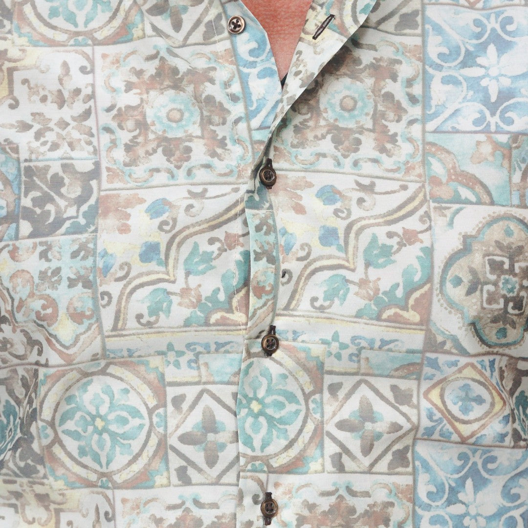 Men's casual shirt with Moroccan print Merer