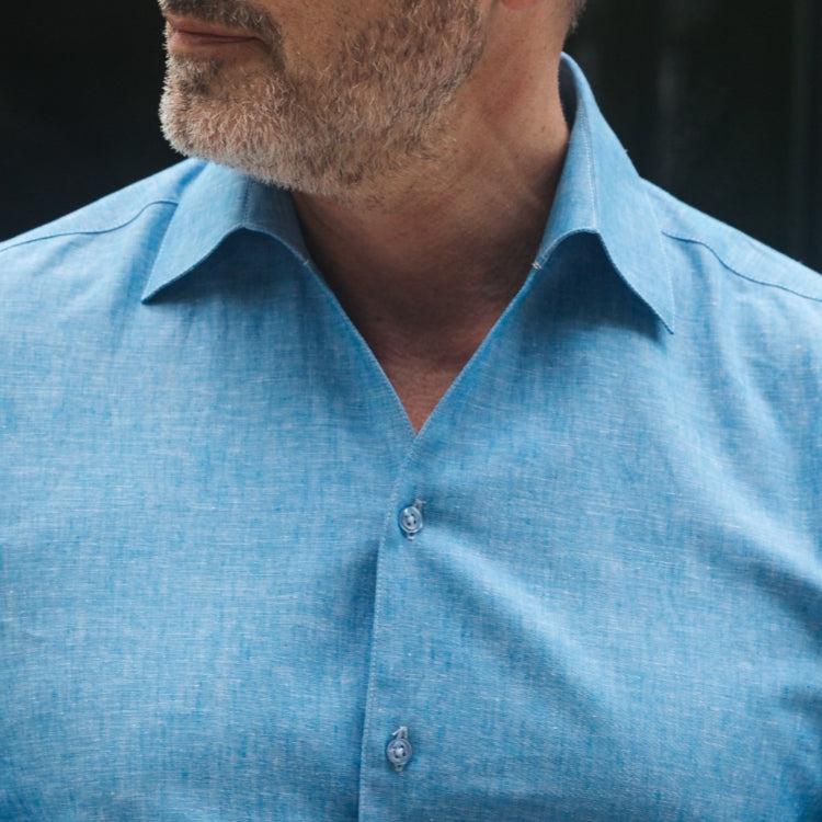 Camasa barbati casual din IN abastru-turcoaz Merer