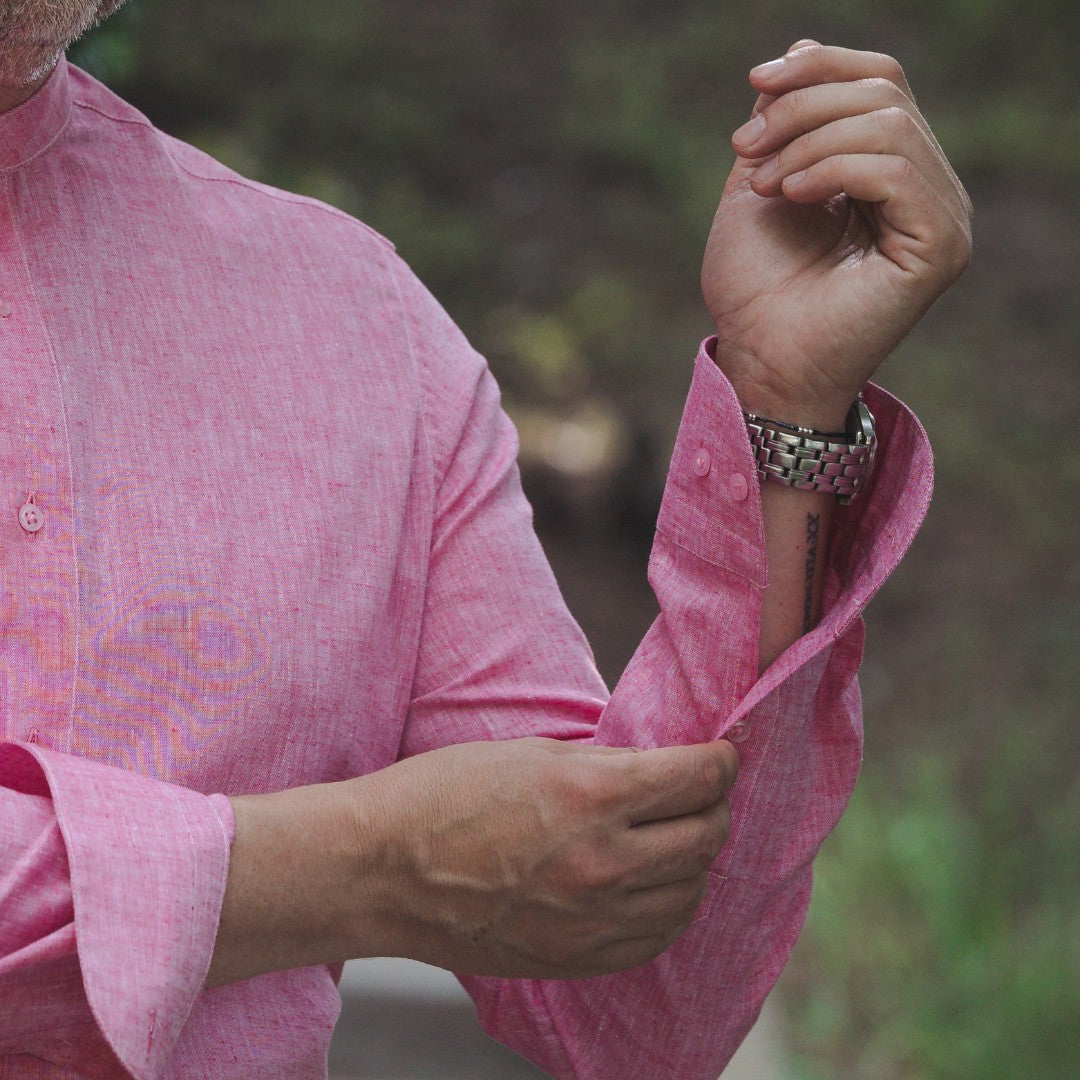 Men's casual pink IN shirt with partial vent Merer