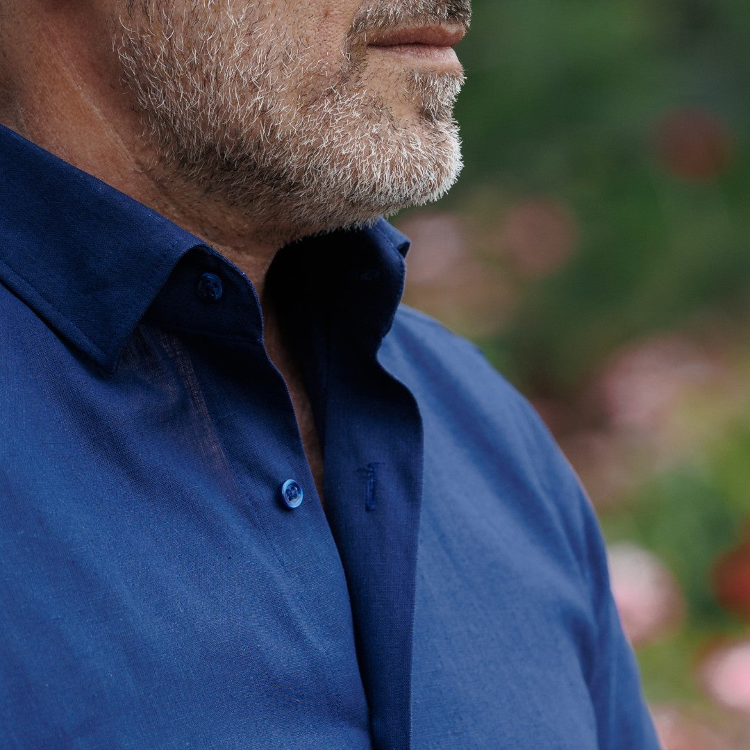 Men's casual navy blue shirt from IN Merer