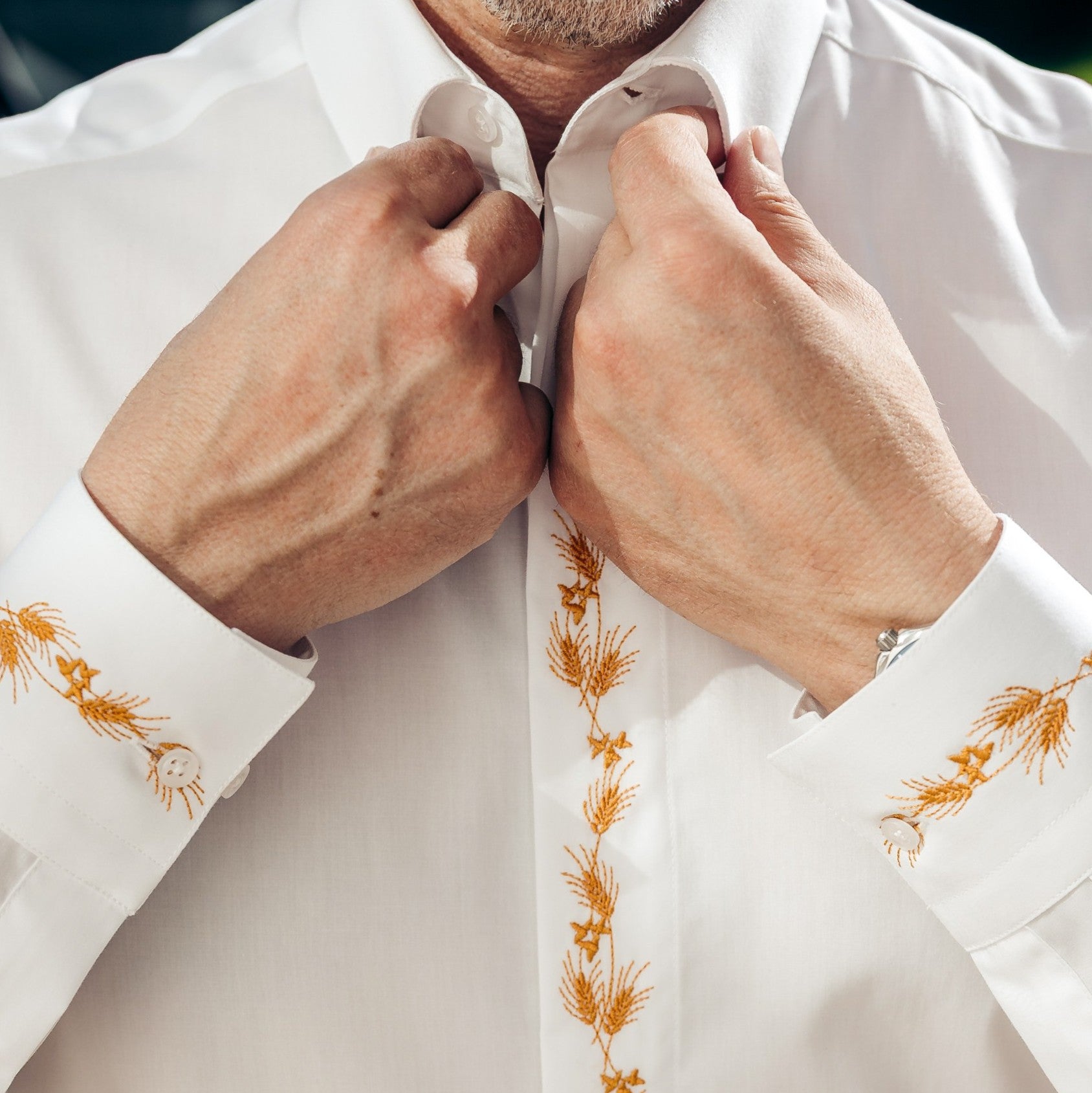 Men's casual traditional wheat ear shirt Merer