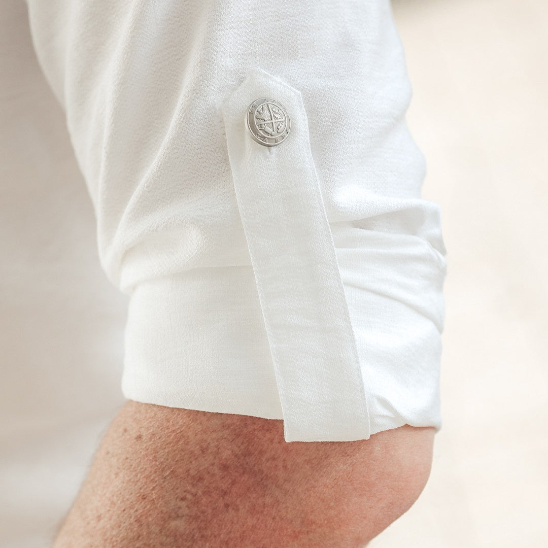 Camasa barbati casual alba cu guler tunica Merer