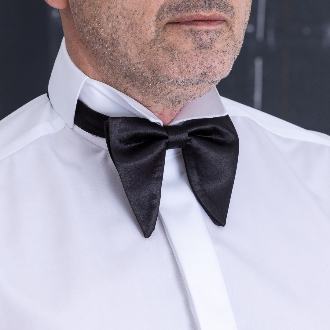 Men's white formal shirt with bow tie collar Merer