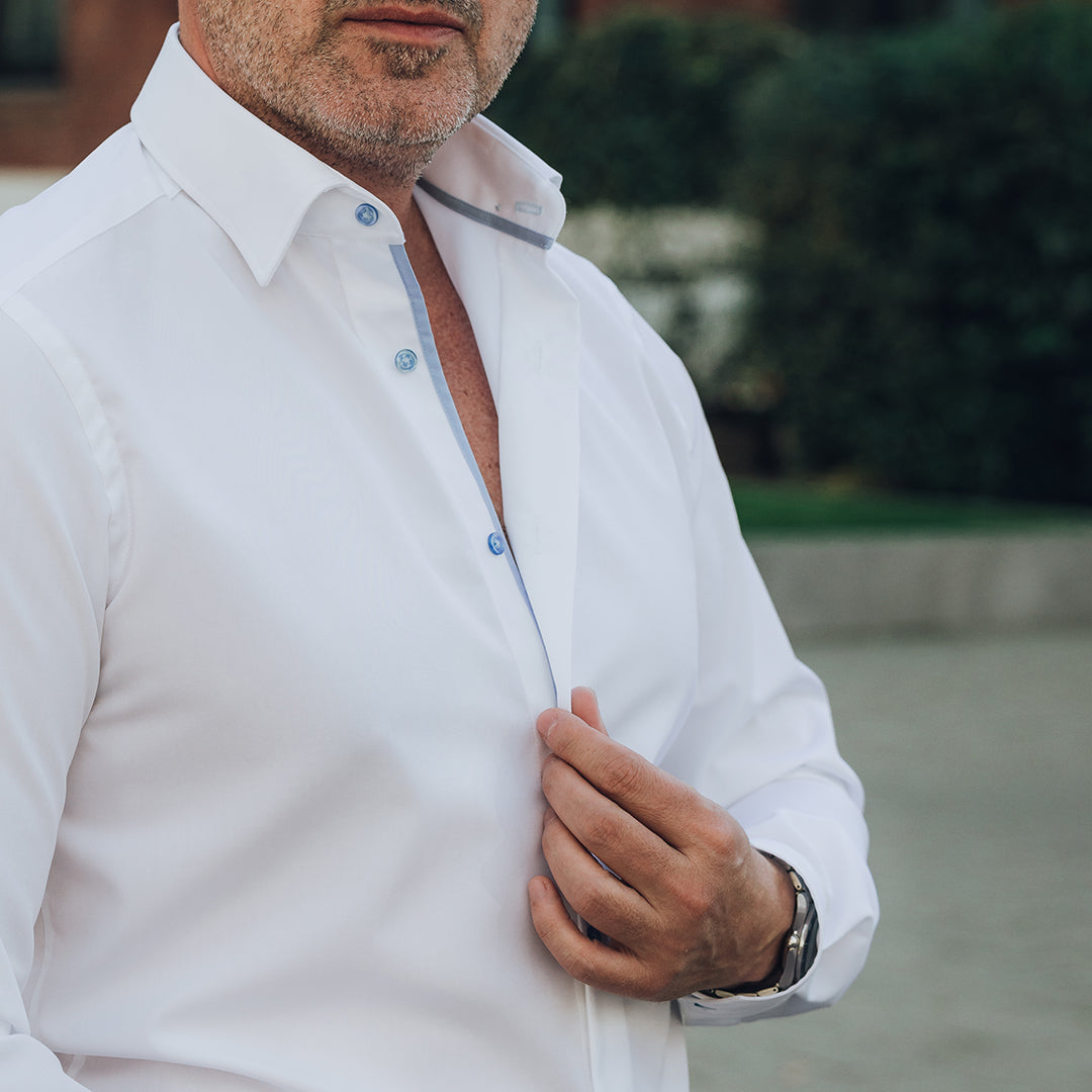 Camasa barbati alba business casual premium Merer