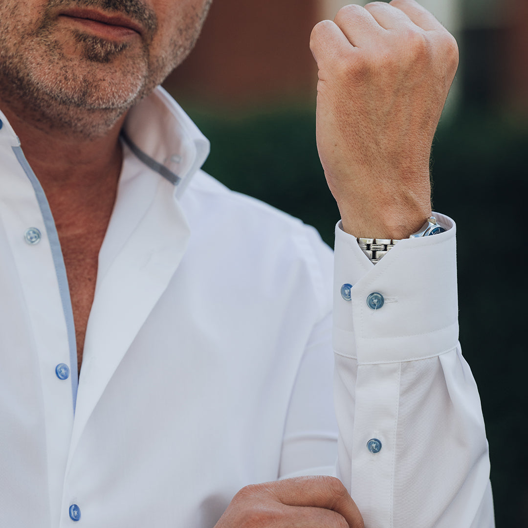 Camasa barbati alba business casual premium Merer