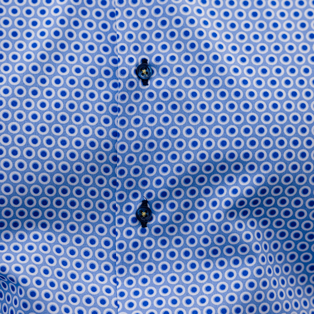 Casual shirt with blue polka dots