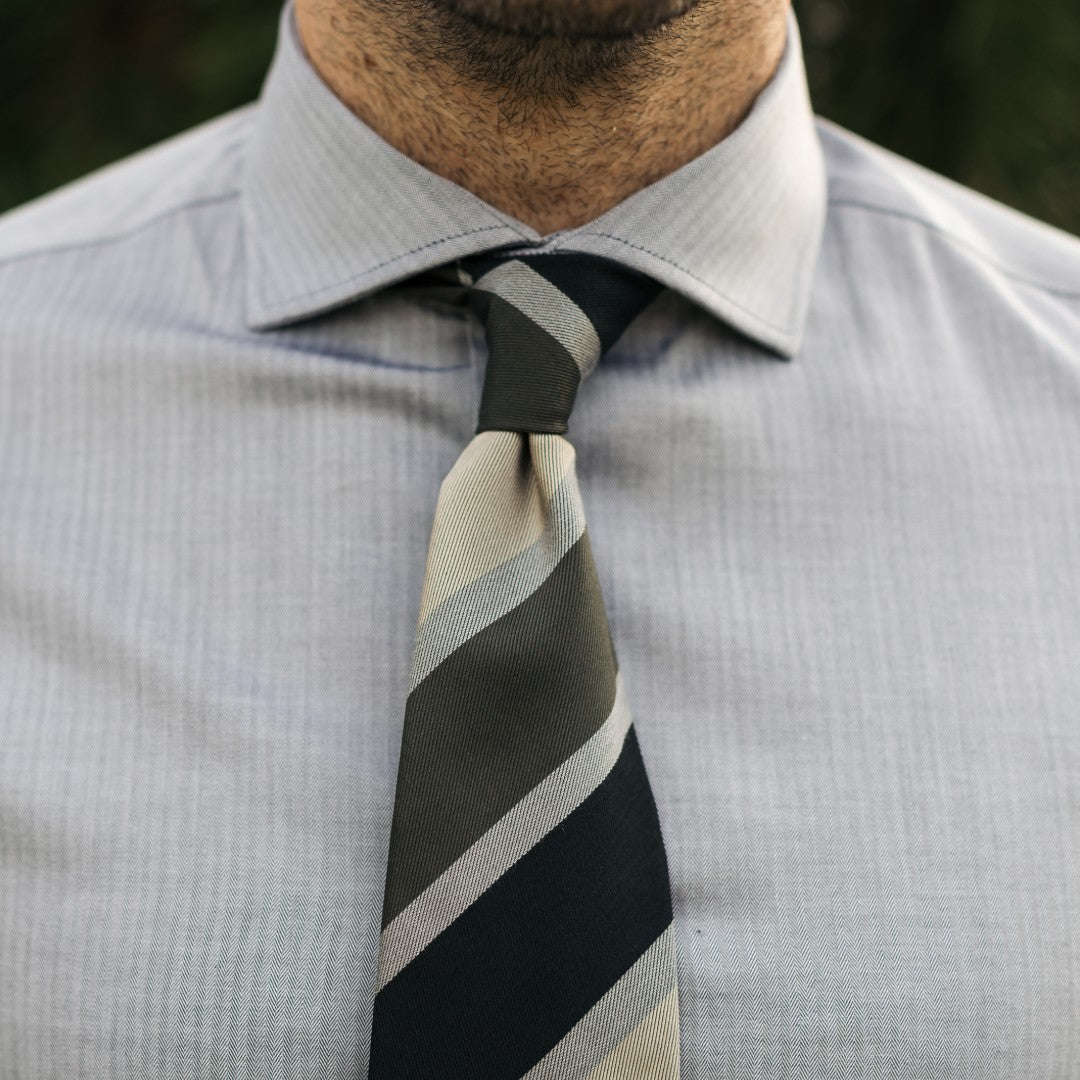 Men's business shirt grey Herringbone Merer