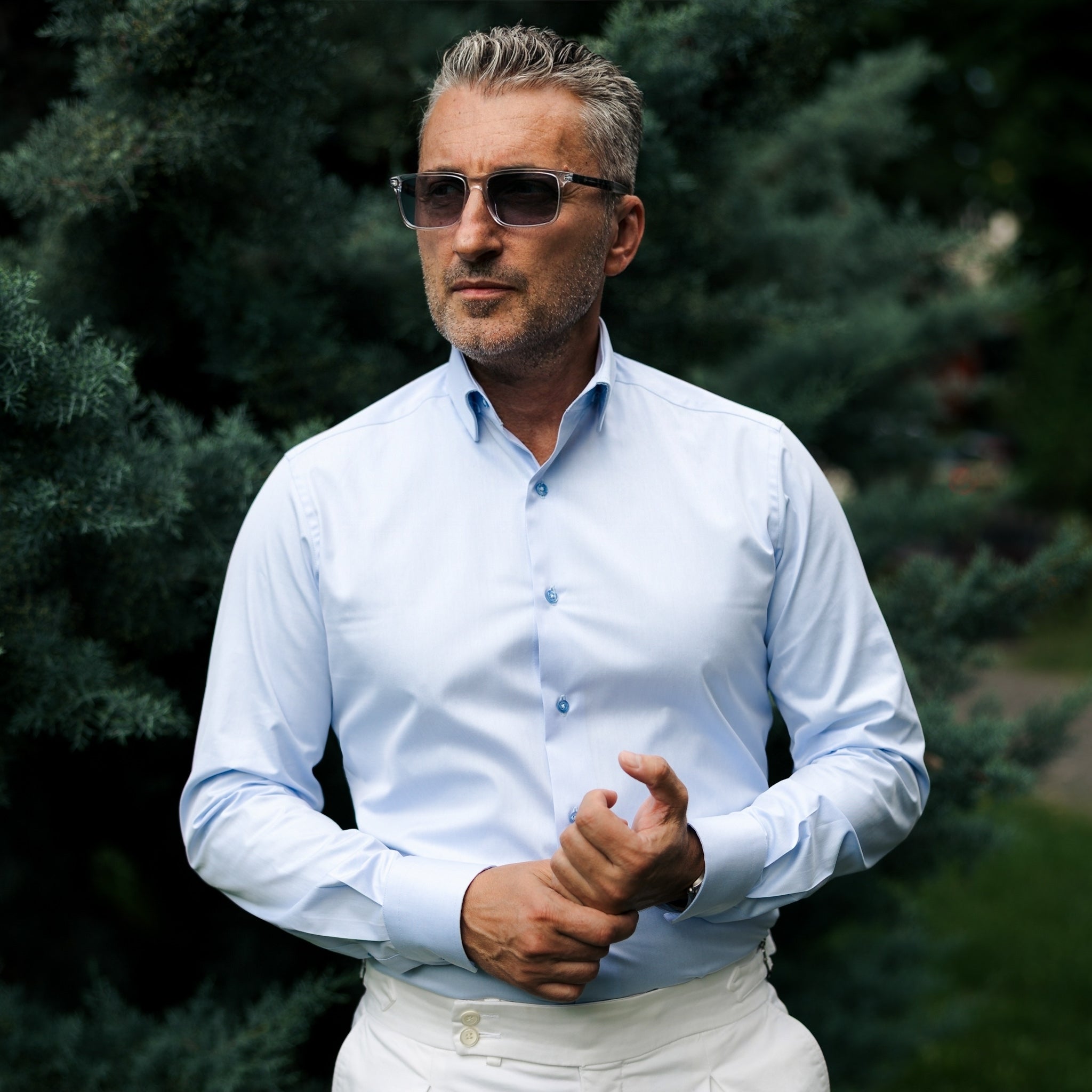 Men's black business shirt with undershirt Merer