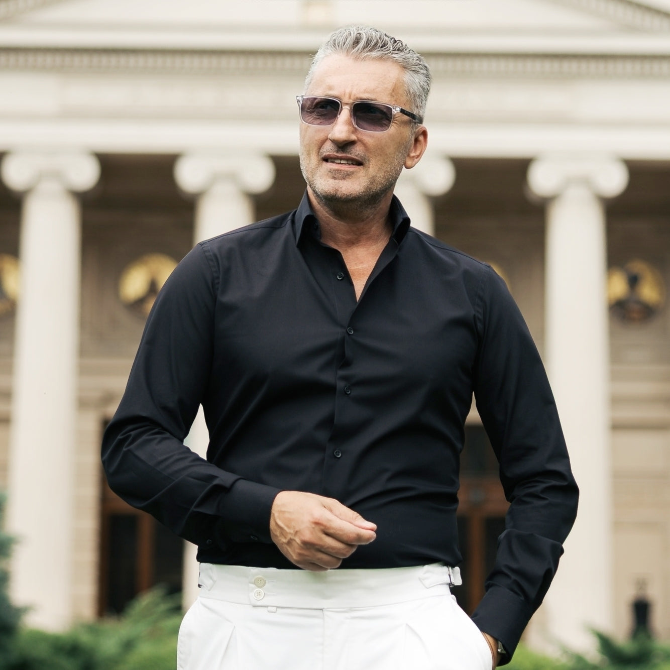 Camasa barbati business casual neagra Merer