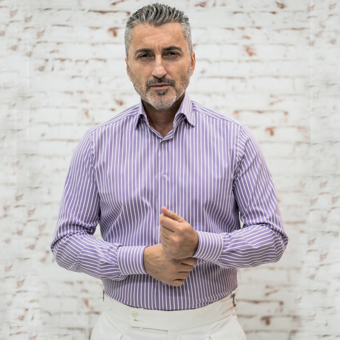 Camasa barbati business in dungi mov-lila Merer