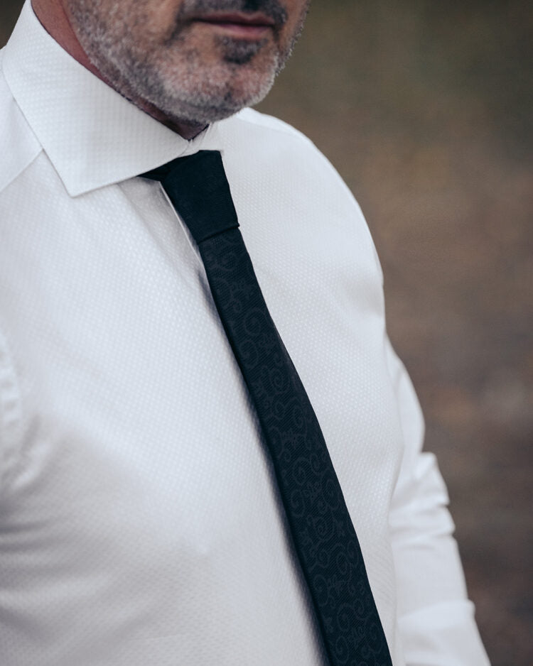 Cămașă bărbați business alba cu model in structura Merer