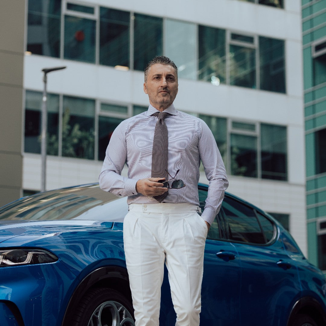 Camasa barbati business in dungi fine maro Merer