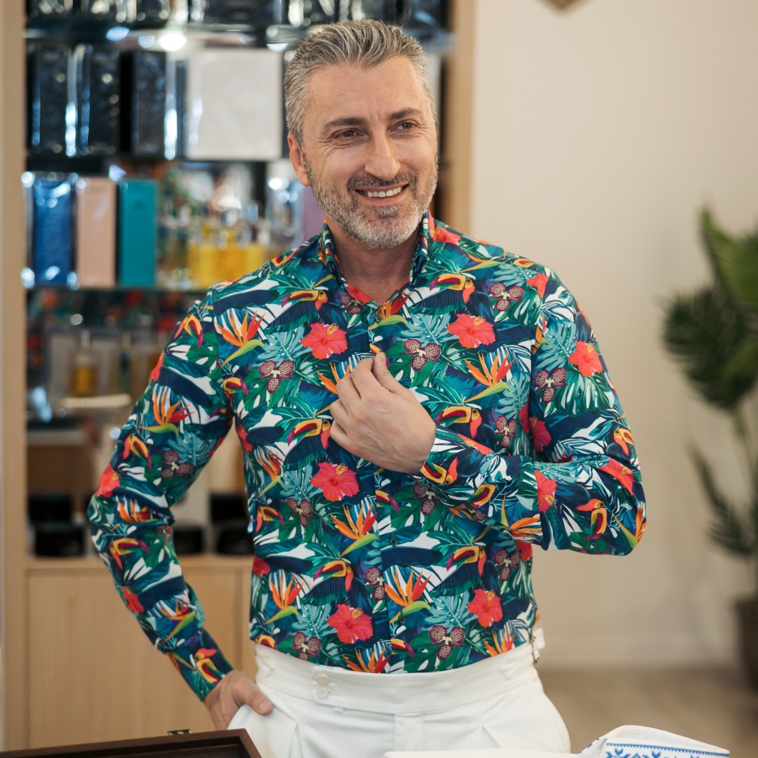 Camasa barbati casual imprimata model exotic Merer