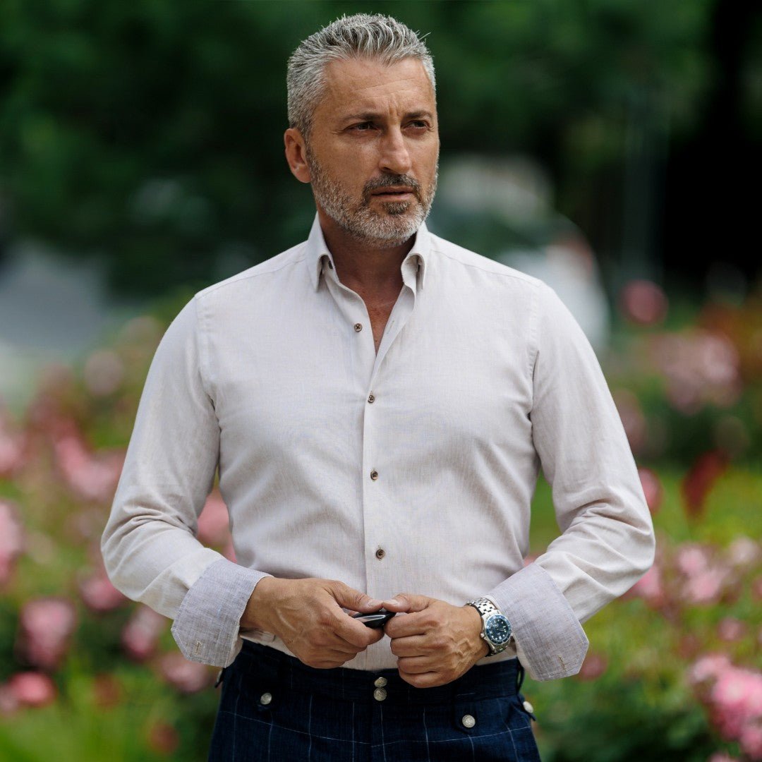 Camasa barbati crem casual din IN Merer