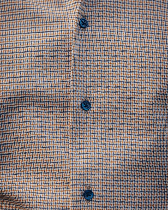 Camasa barbati casual model fin orange-bleumarin Merer