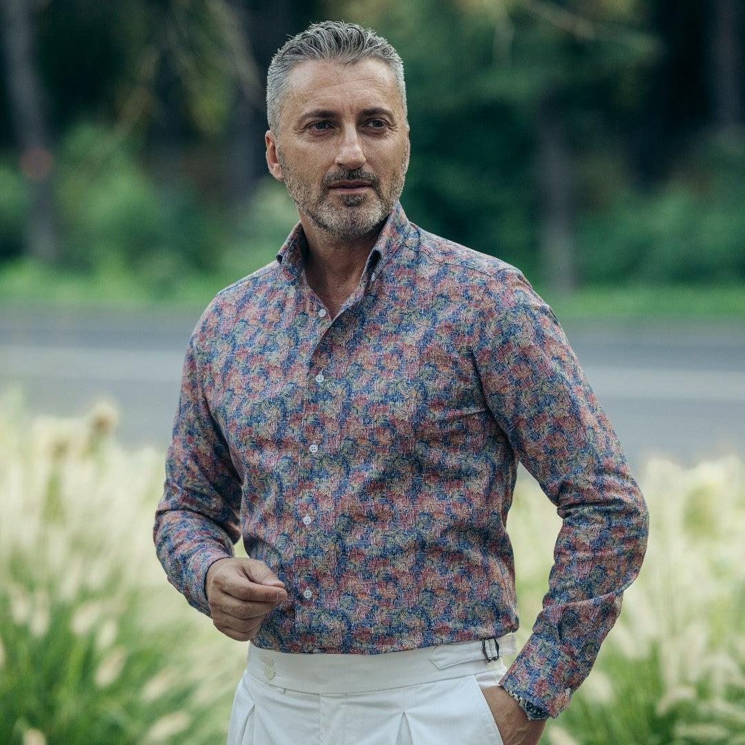 Camasa din IN cu model multicolor