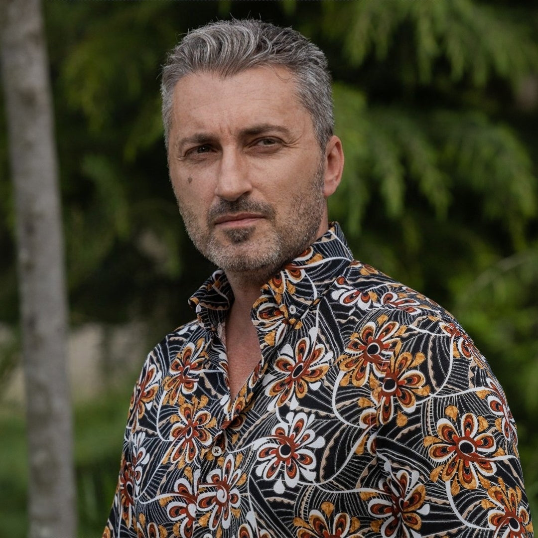Men's casual viscose shirt with floral print Merer