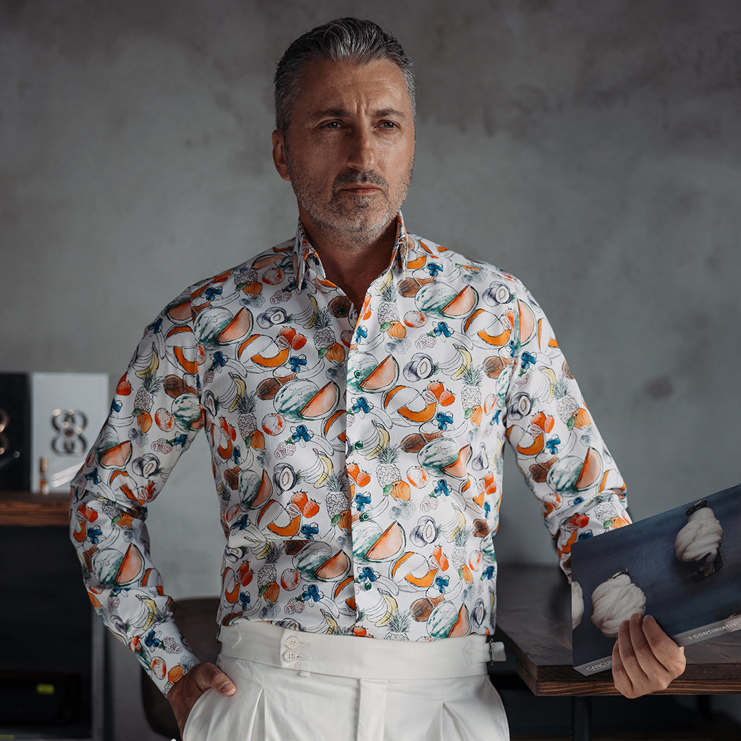 Camasa barbati casual imprimata hawaiana multicolora Merer