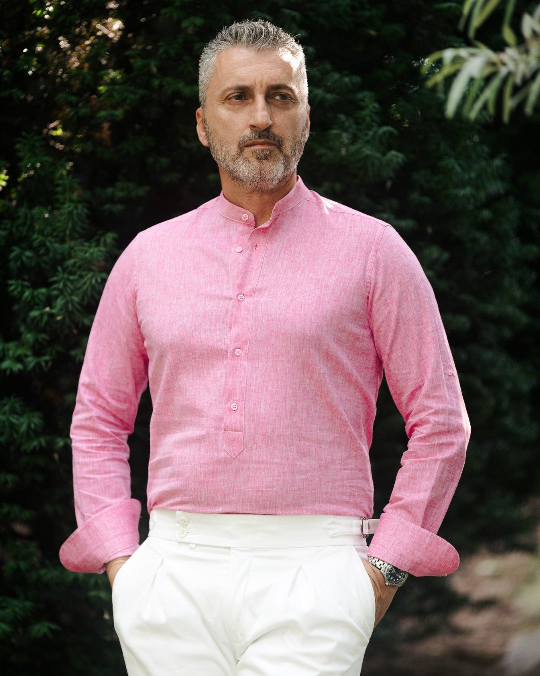 Men's casual pink IN shirt with partial vent Merer