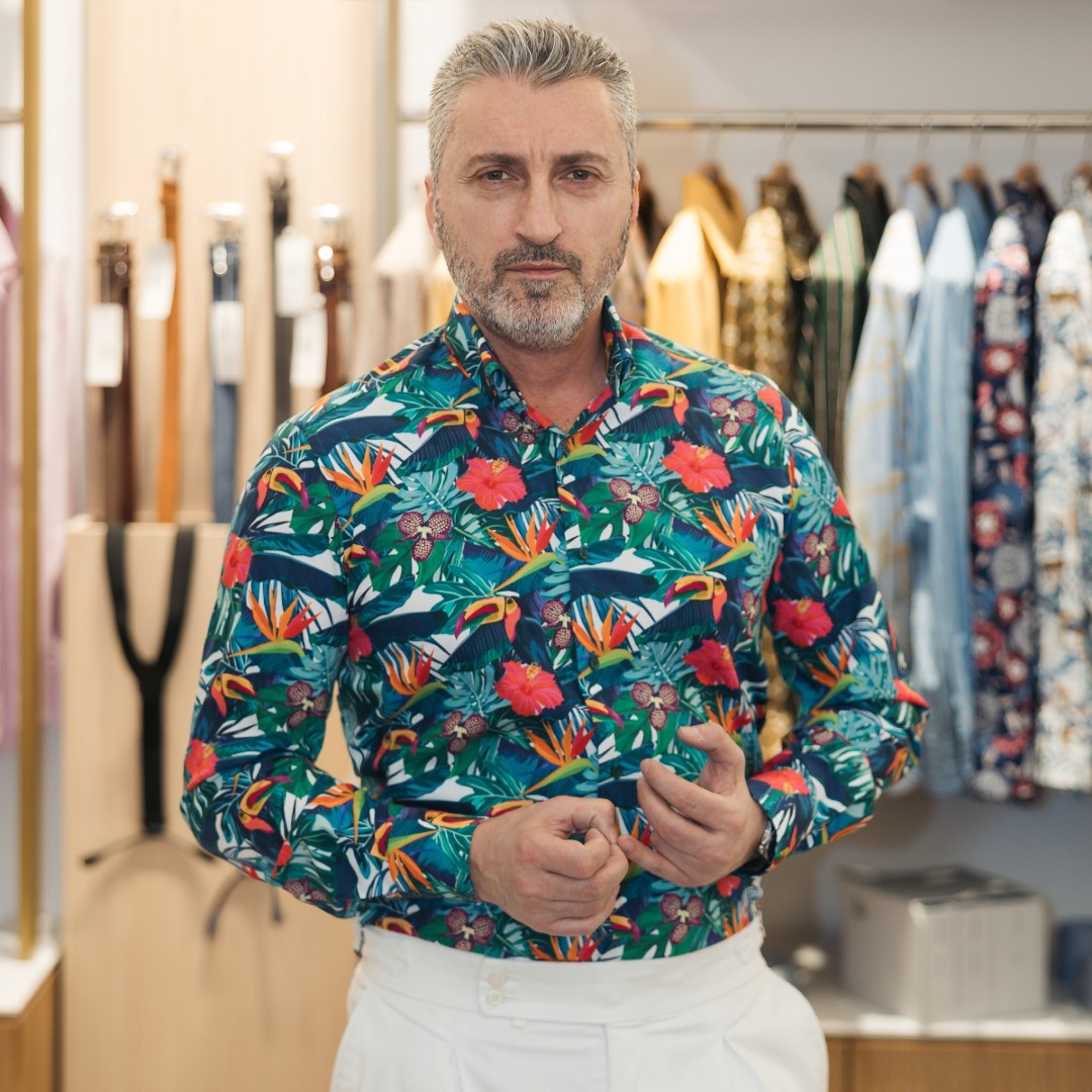 Camasa barbati casual imprimata model exotic Merer