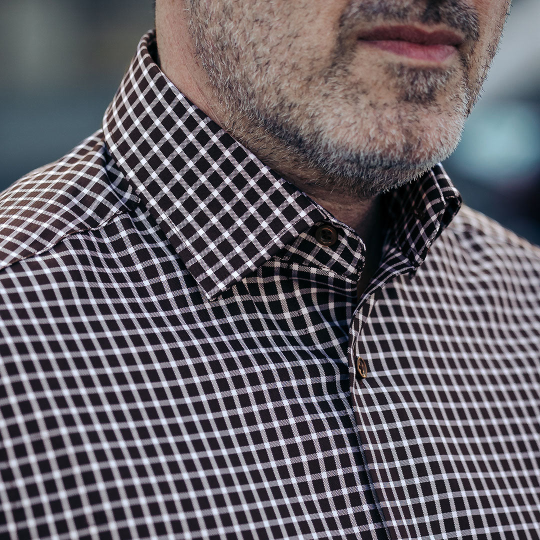 Camasa barbati in carouri maro casual Merer