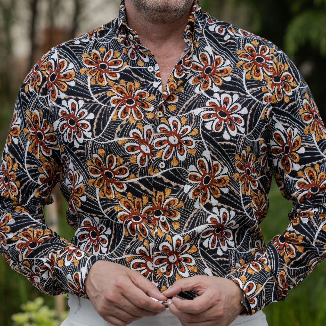 Men's casual viscose shirt with floral print Merer