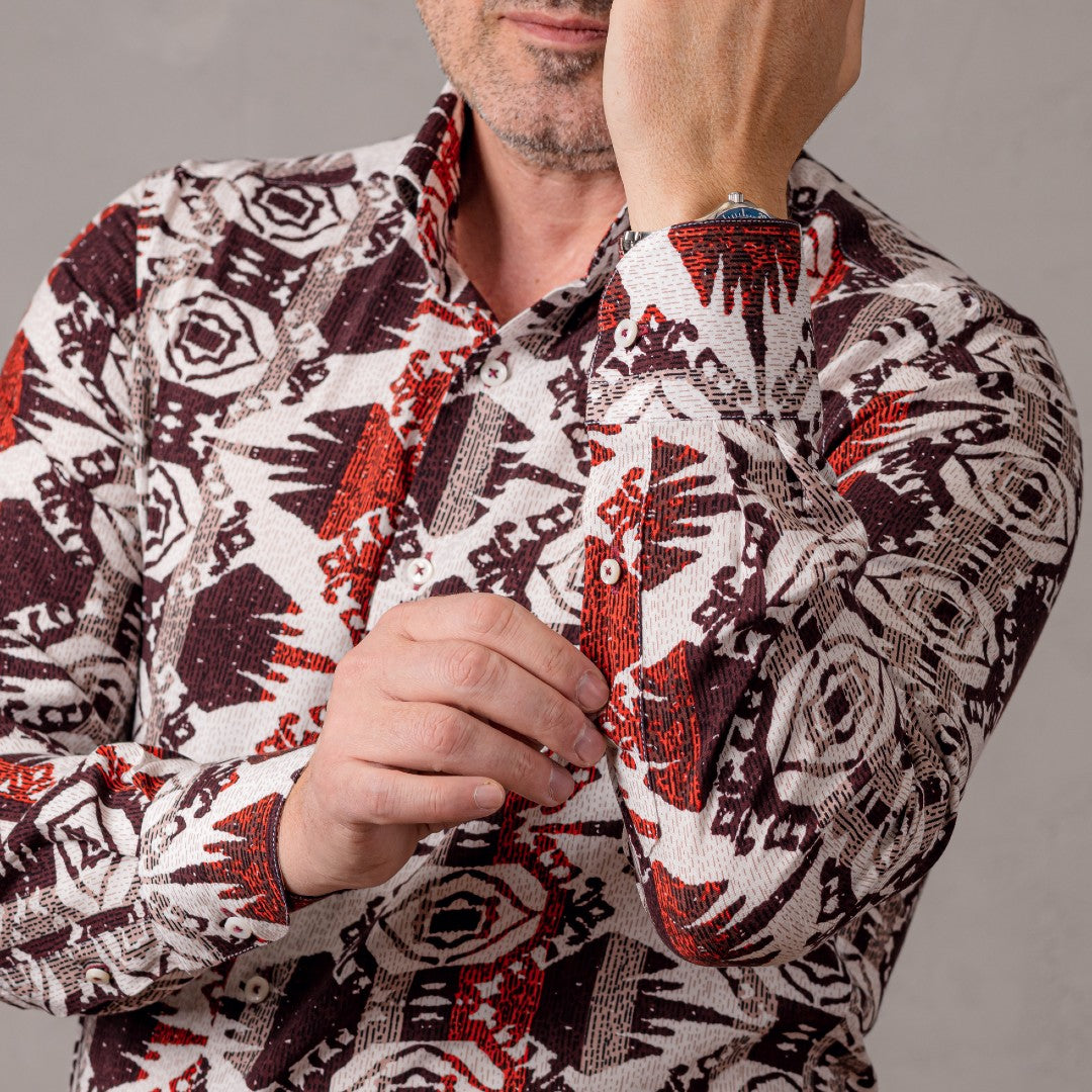 Camasa barbati casual model tribal din vascoza Merer