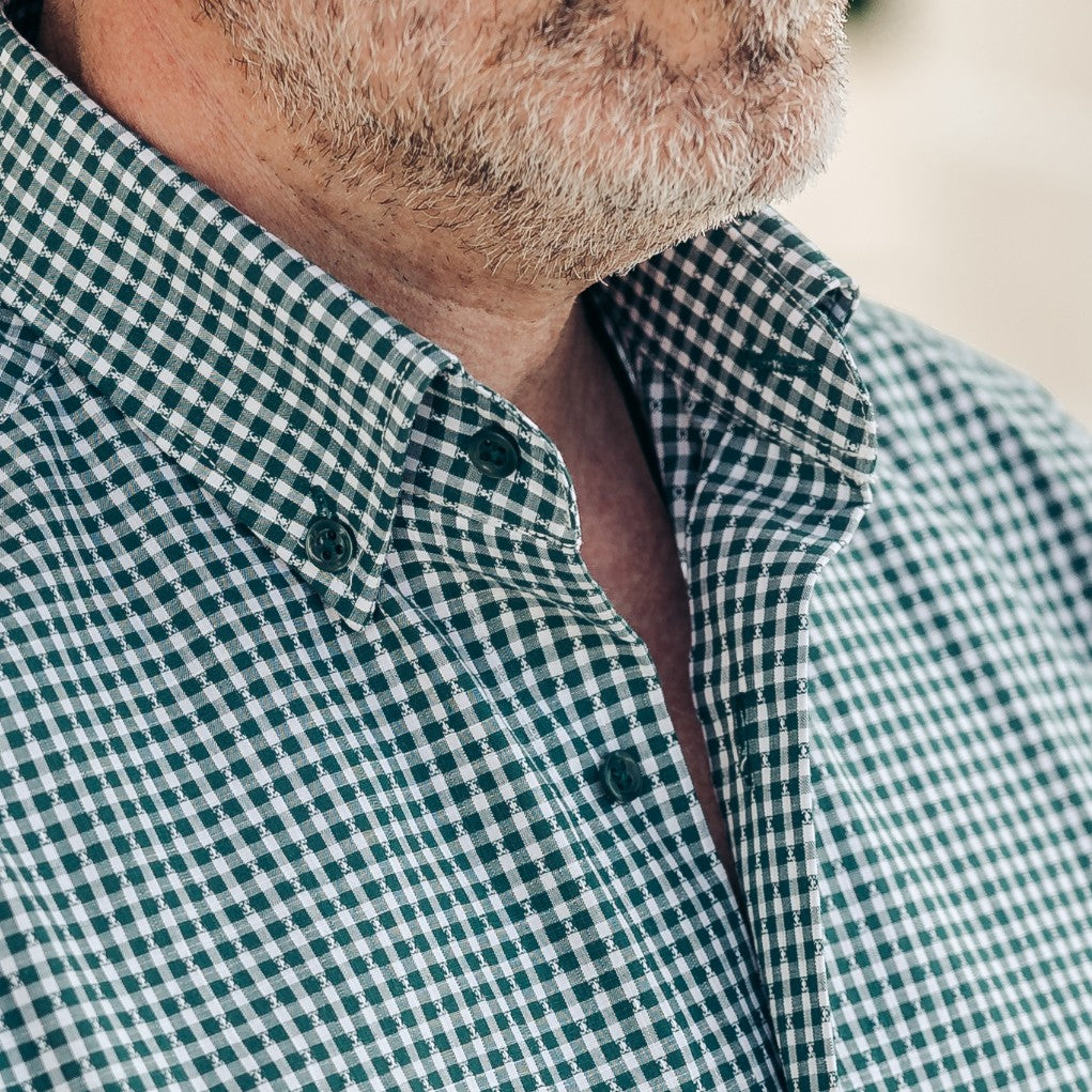 Camasa barbati casual in carouri verzi Merer