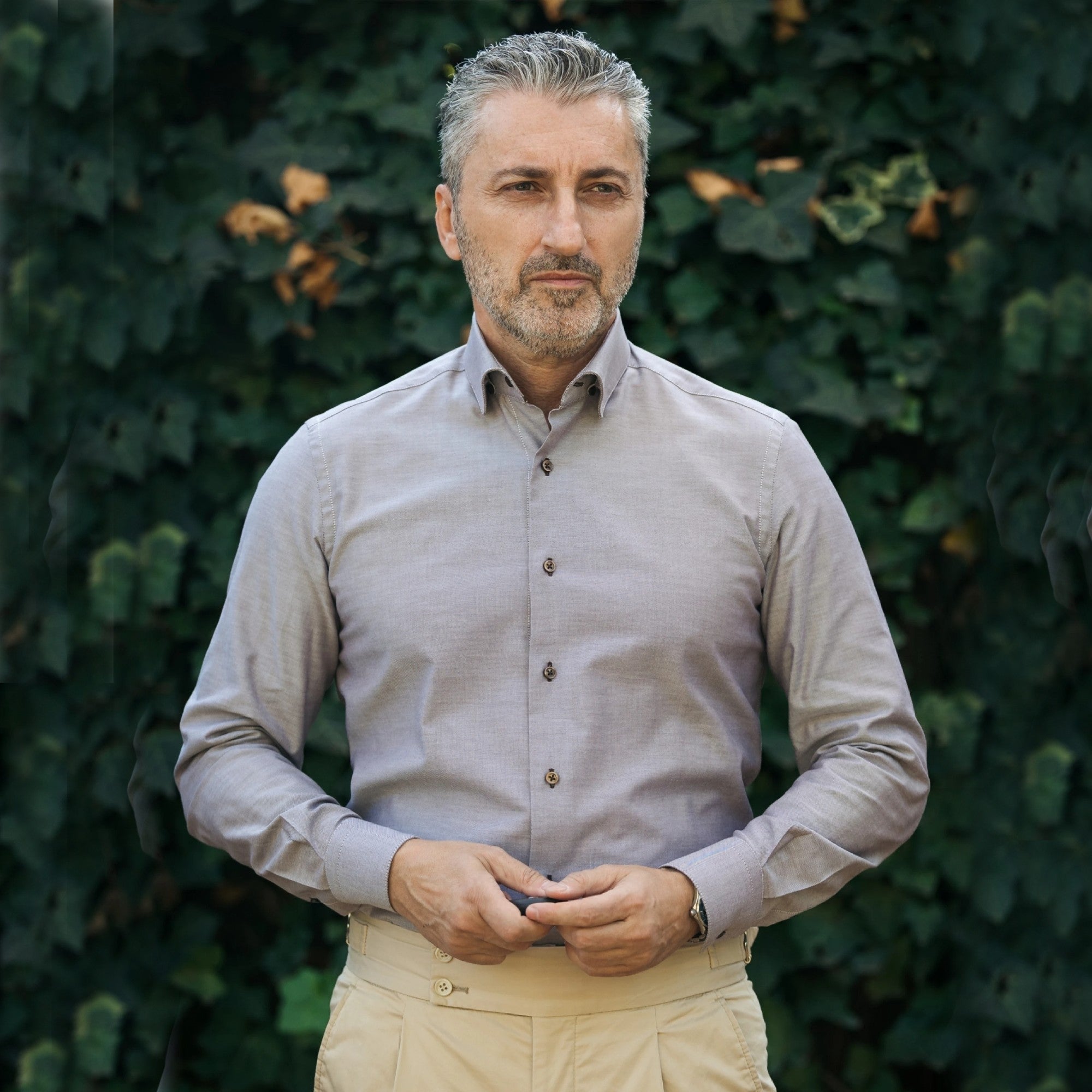 Camasa barbati casual bej Oxford Merer