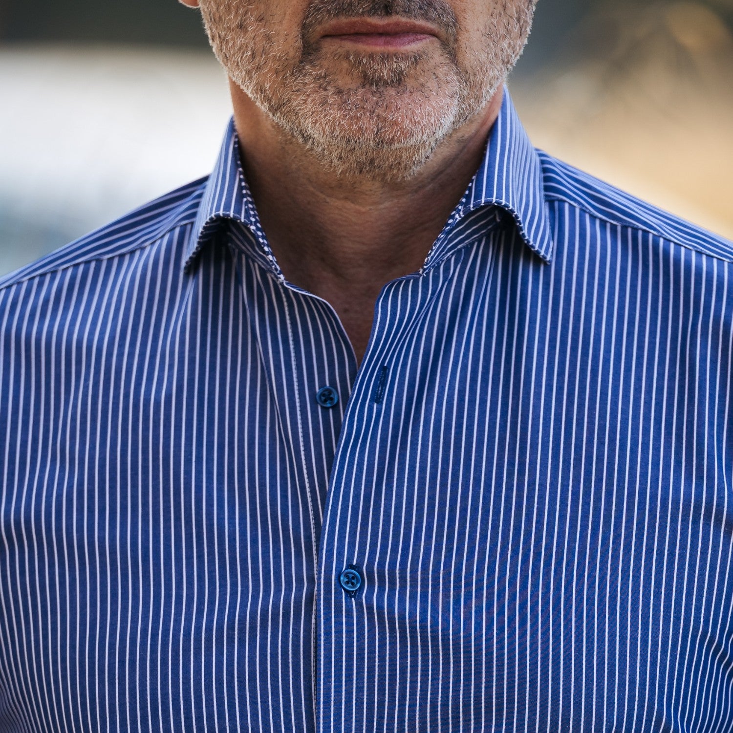 Camasa barbati casual dungi bleumarin cu detalii buline Merer