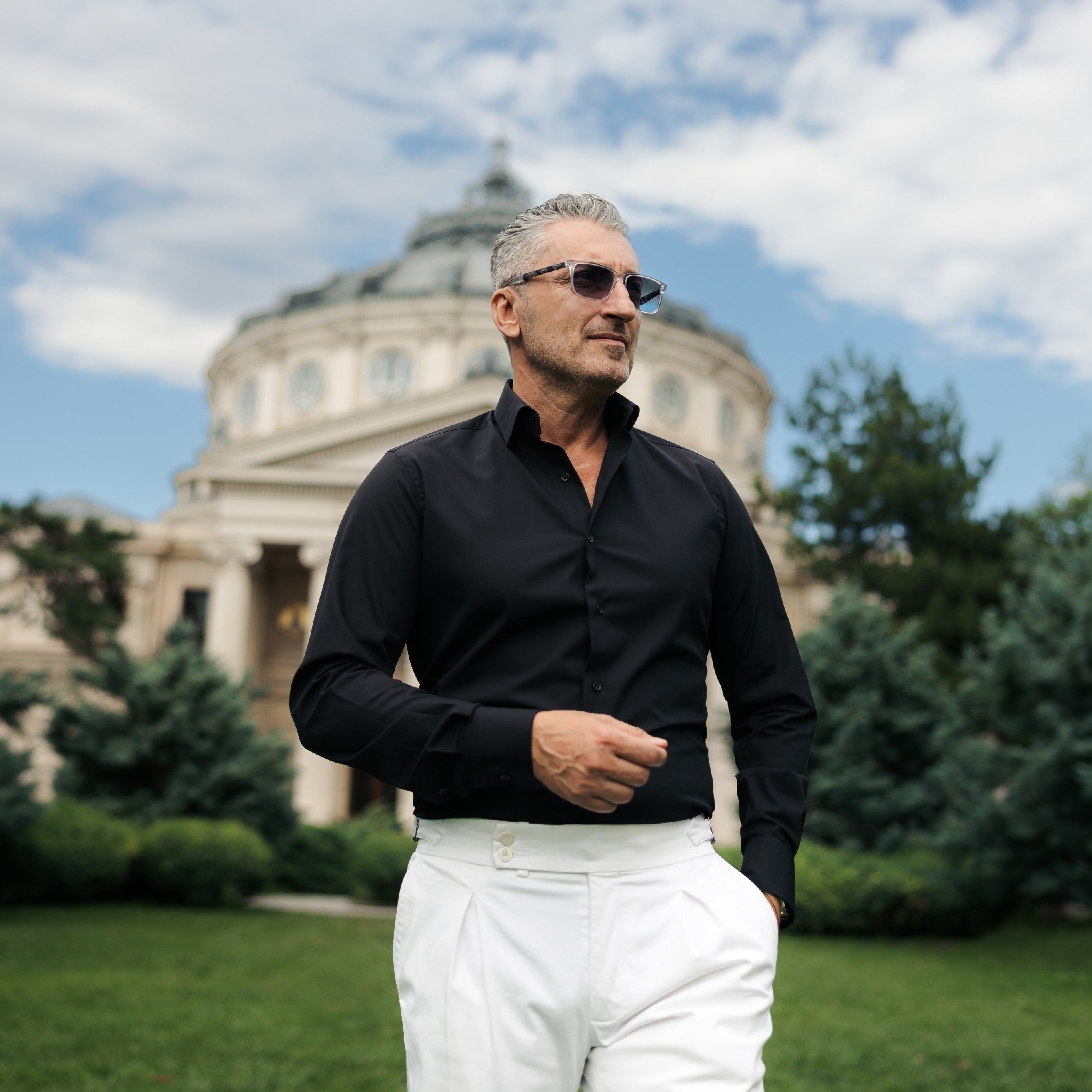 Camasa barbati business casual neagra Merer