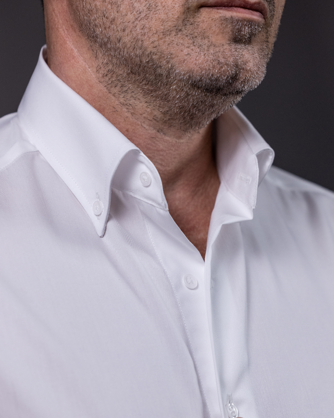 Men's casual white shirt with button-down collar Merer