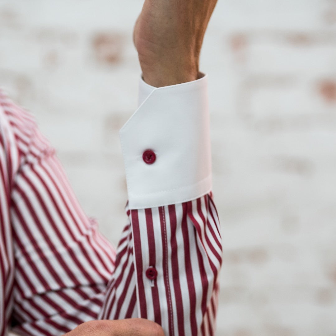 Red-brown striped shirt