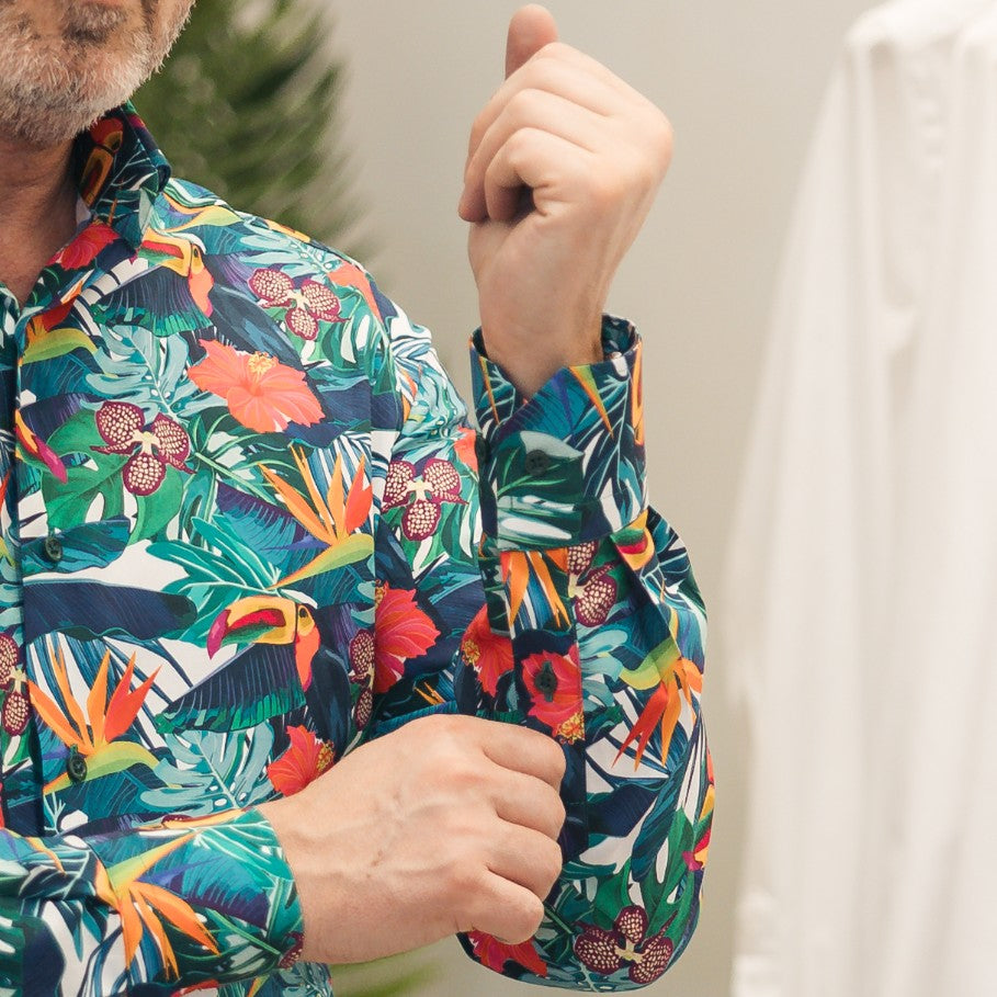 Camasa barbati casual imprimata model exotic Merer