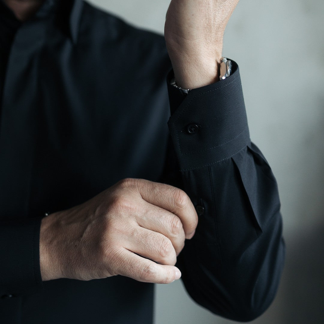 Men's black business shirt with undershirt Merer