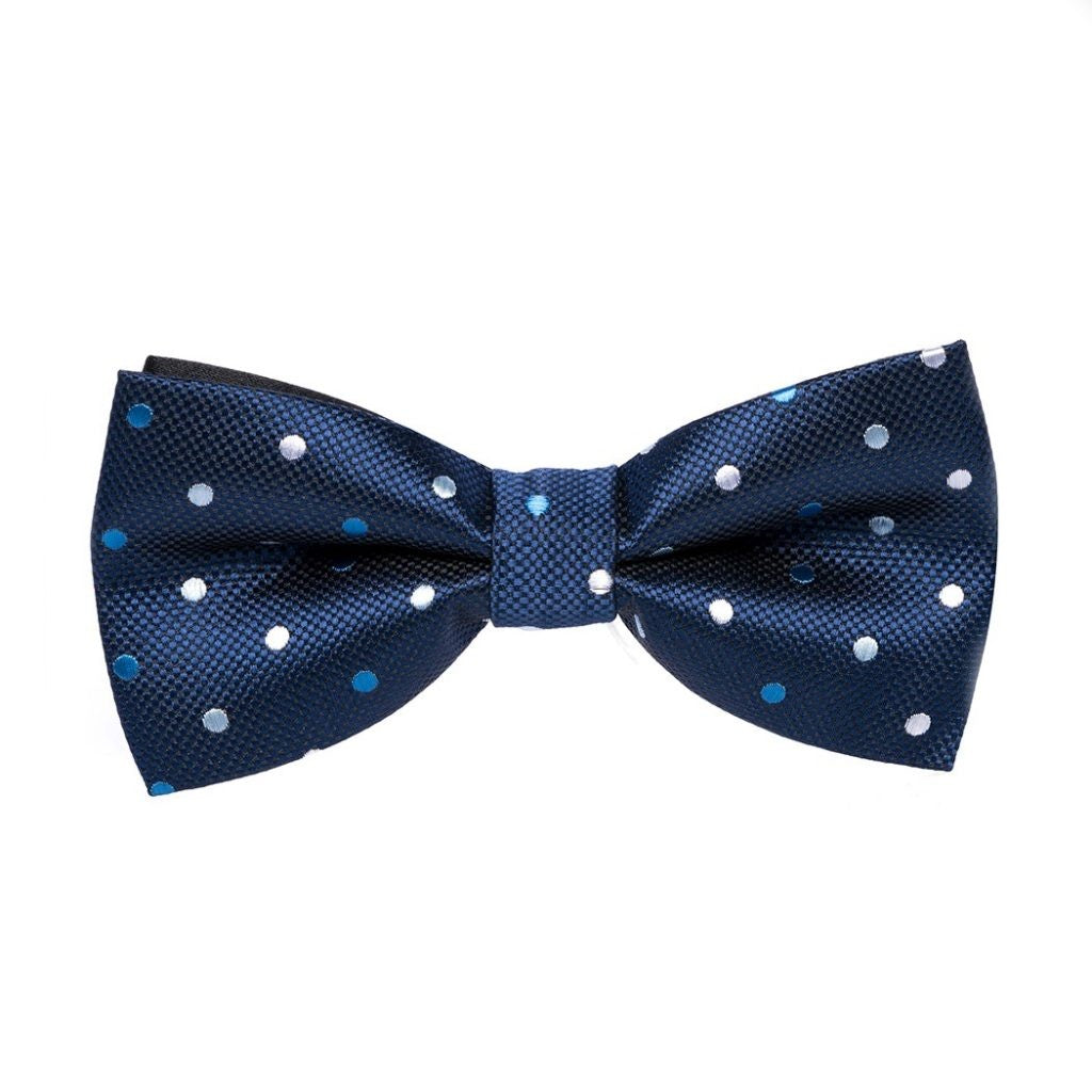 Papion bleumarin cu buline albe si bleu