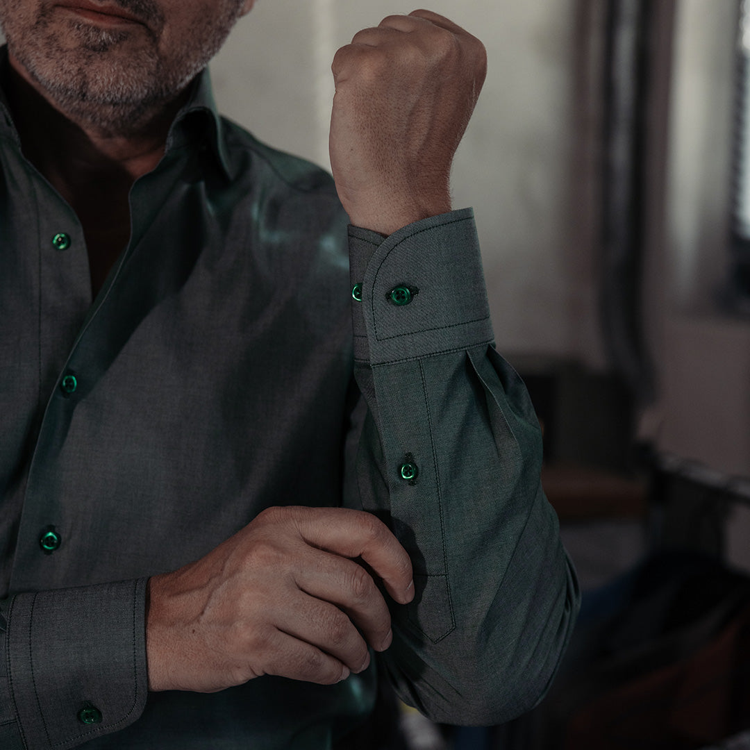 Textured khaki-green shirt