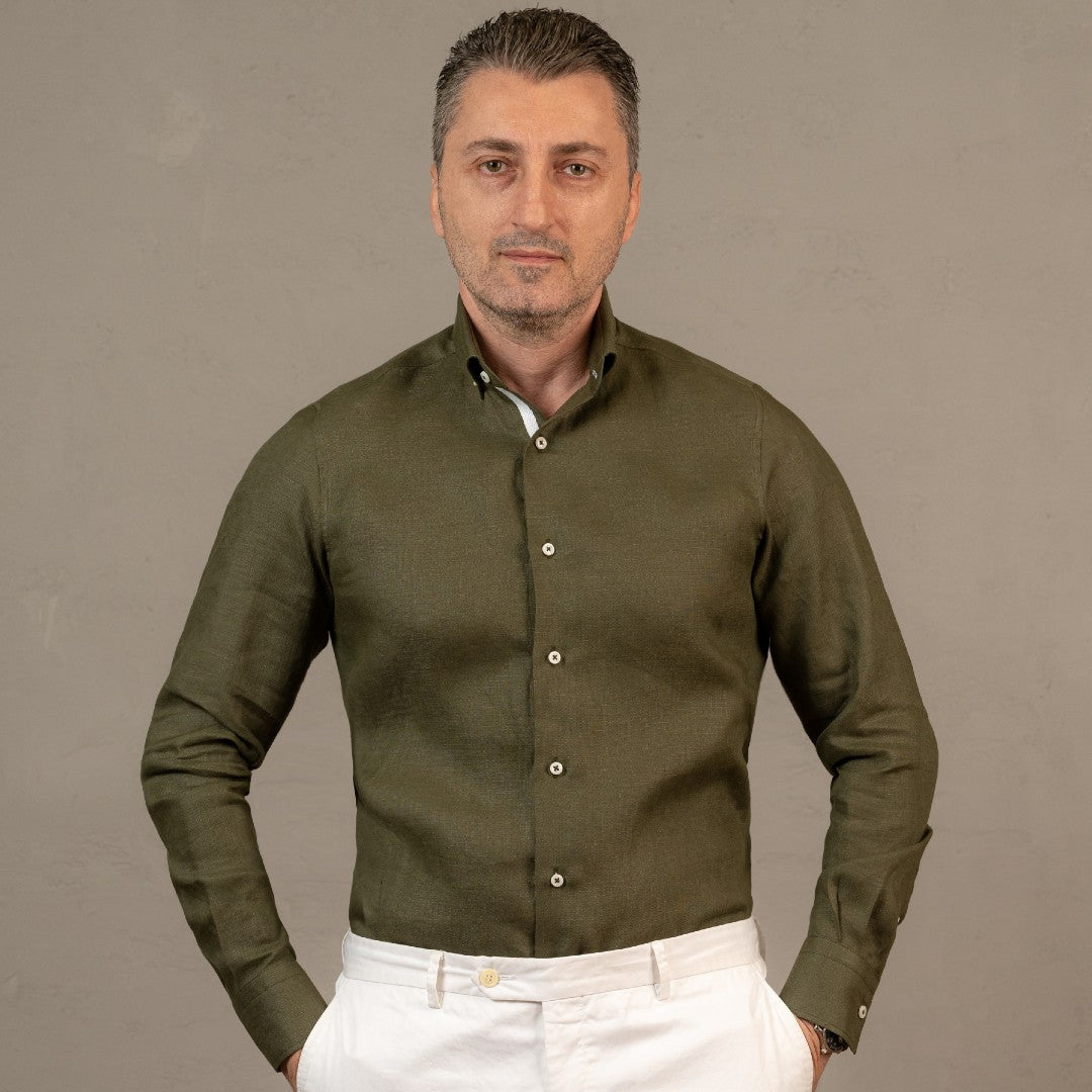 Camasa barbati casual kaki din IN Merer