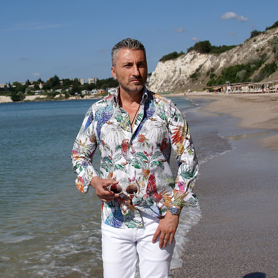 Camasa imprimeu Hawaian multicolor