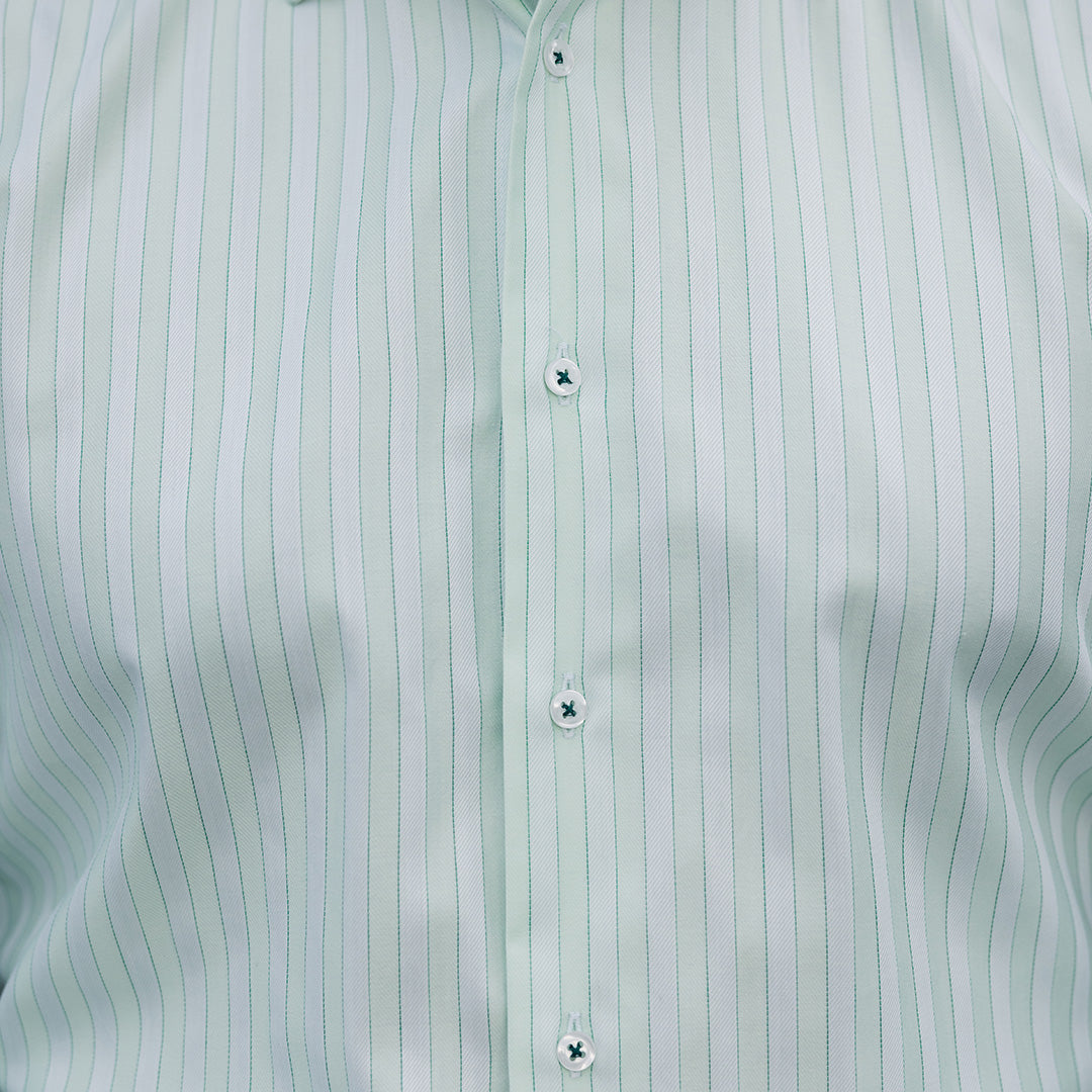Men's business shirt in pastel green stripes Merer