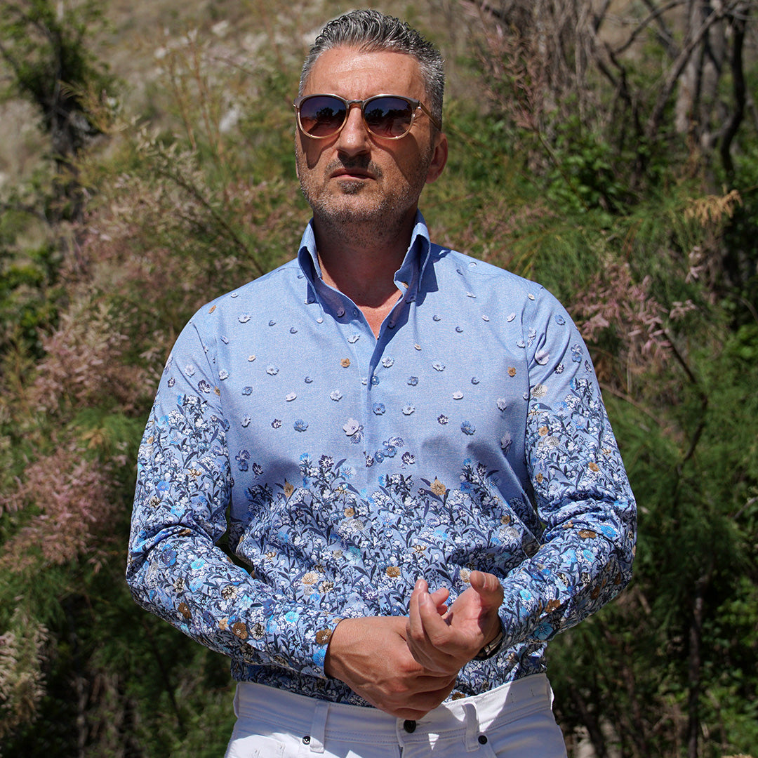 Men's casual shirt with Hawaiian floral print Merer