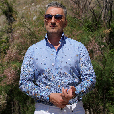 Men's casual shirt with Hawaiian floral print Merer